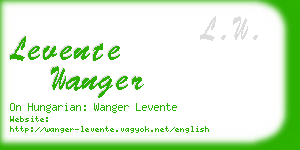 levente wanger business card